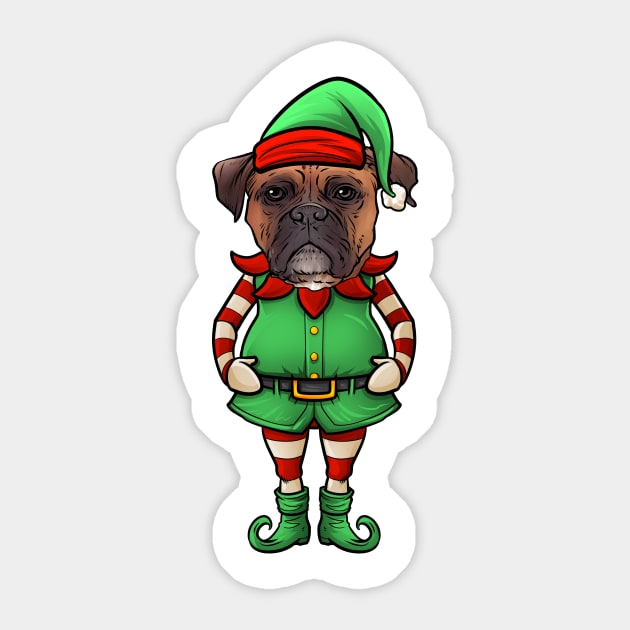 Boxer Christmas Elf Sticker by whyitsme